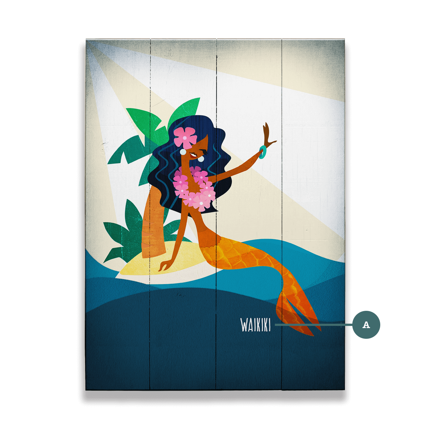 Mermaid's Isle: Portrait - Wood & Metal Wall Art