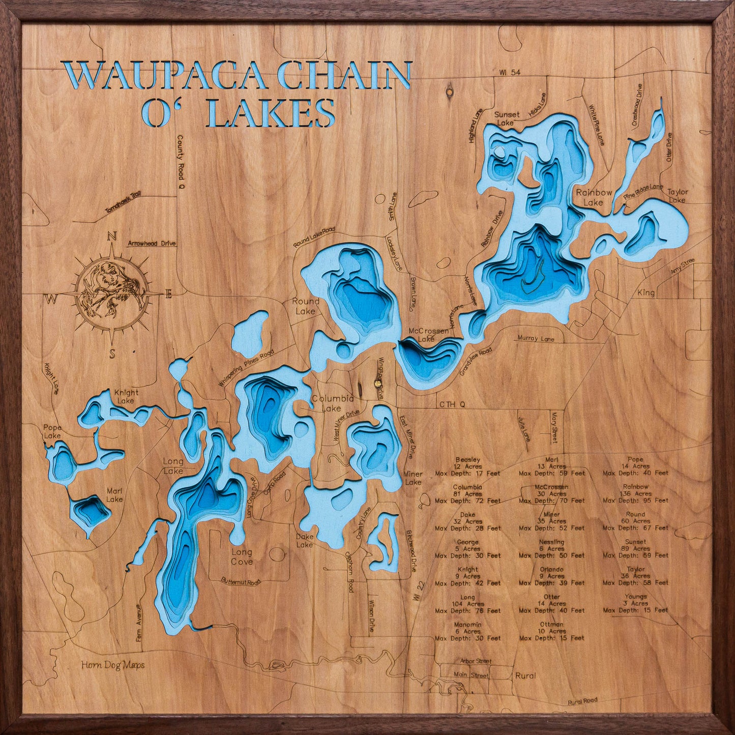 Waupaca Chain O' Lakes in Waupaca County, Wisconsin