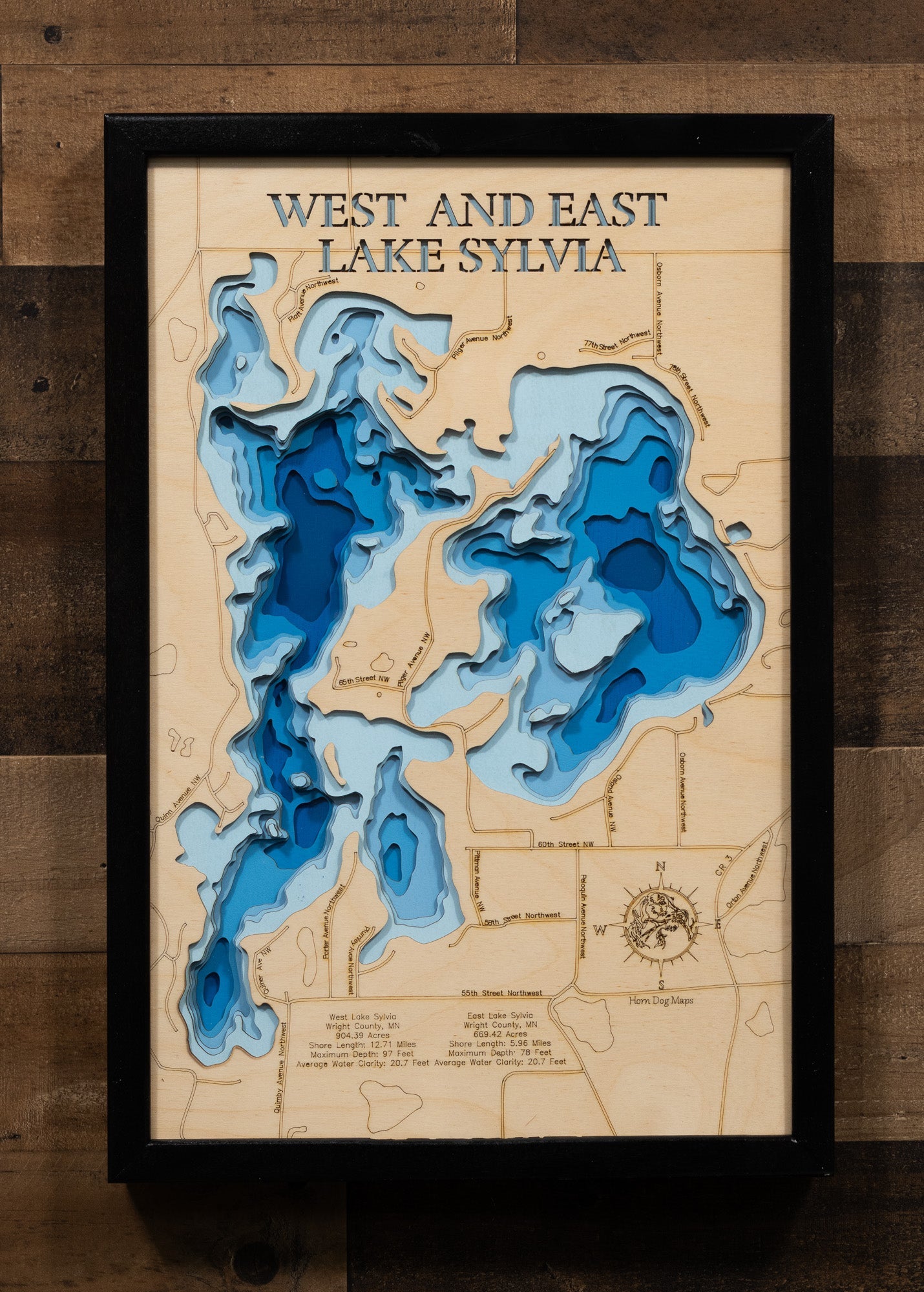 West and East Lake Sylvia in Wright County, Minnesota
