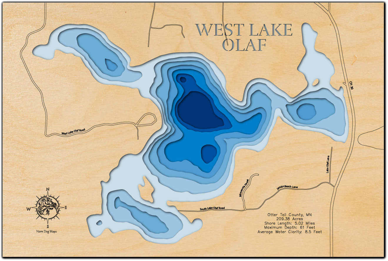 West Lake Olaf in Otter Tail County, Minnesota
