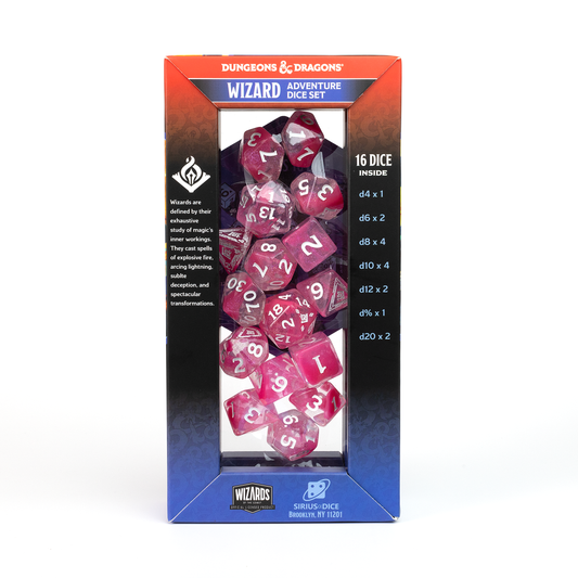 D&D Adventure Dice Set - Wizard Edition | Fuchsia 16pc Collection