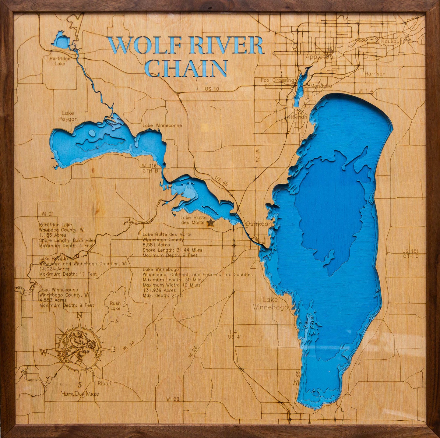 Winnebago Chain/Wolf River Chain Lake in Unknown County, wi