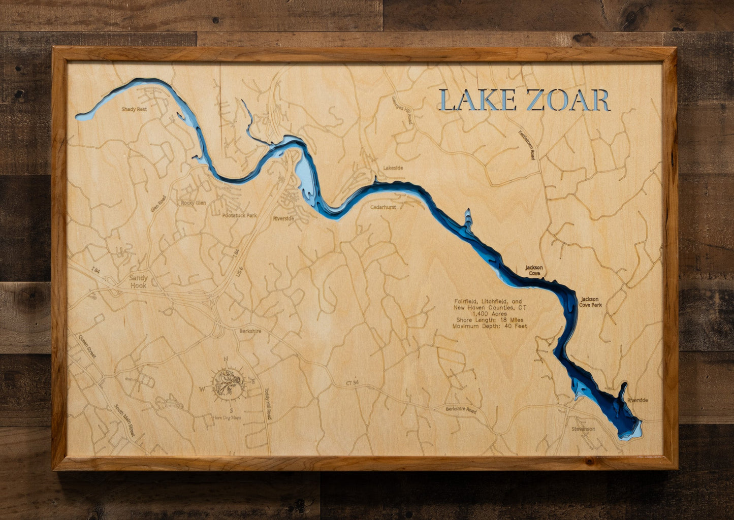 Lake Zoar in Fairfield, Litchfield, and New Haven Counties, Connecticut