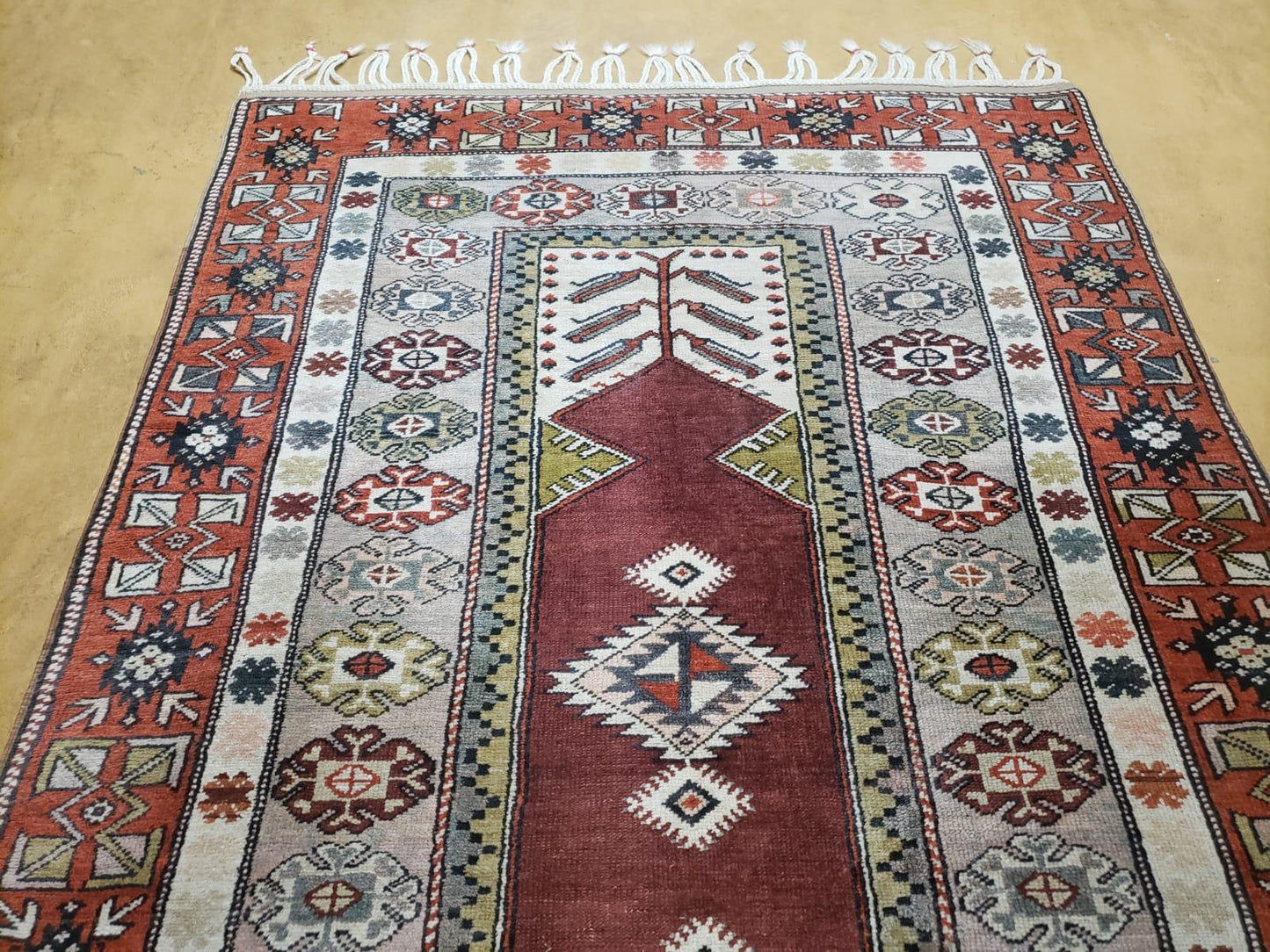4x8 Turkish Rug - Turkish Oriental Carpet - Tribal Rug - Talesh Rug - Hand Knotted Wool Area Rug 4' 4" x 7' 6" Bedroom Rug Vintage
