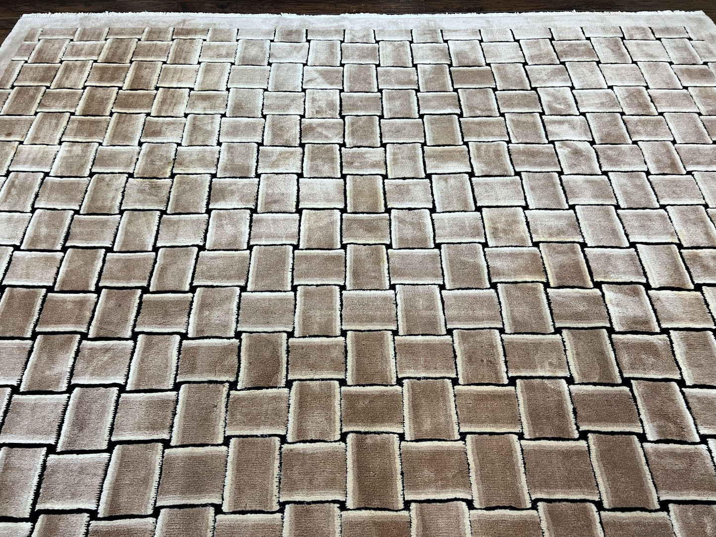 Tibetan Rug 9x12, Handmade, Wool, Modern Design