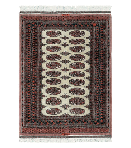 4' X 6' Vintage Handmade Bokhara Turkoman Pakistan Wool Rug Carpet Nice