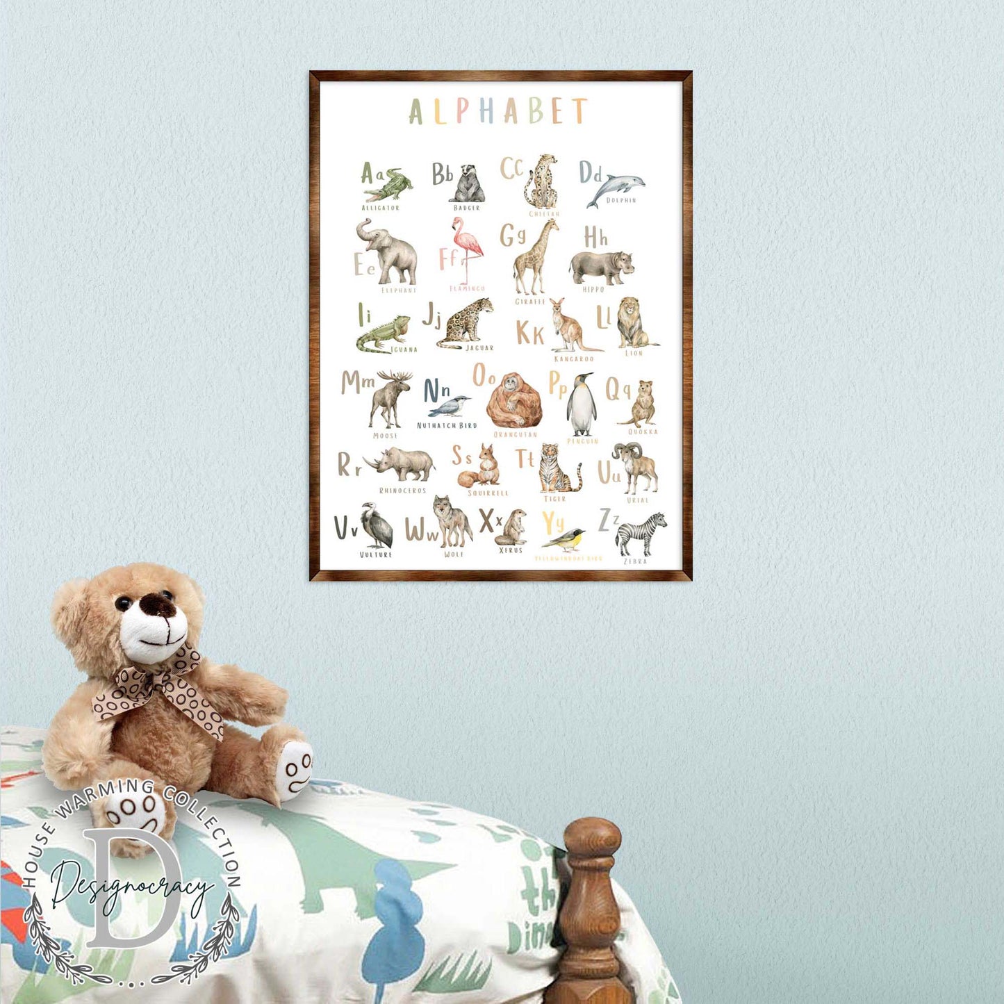 Animal Alphabet Art - Wooden Educational Art - Wall Decor - Homeschool Decor - Classroom Decor - Playroom Decor - Nursery Wall Art - Art For Kids - 310211