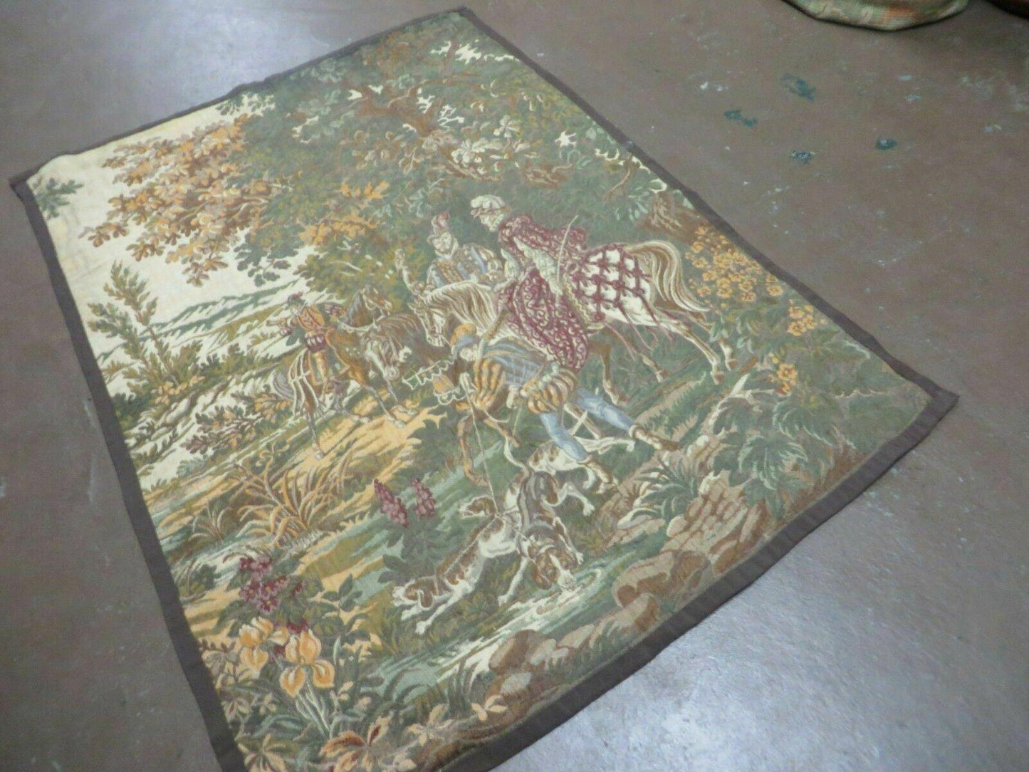 4' X 5' Vintage Tapestry Belgium Hand Loomed Victorian Nice 90f