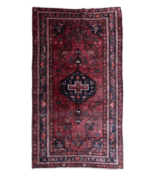5.5 X 10 Handmade Wool Tribal Gallery Rug Wide Runner Corridor Rug Floral Red