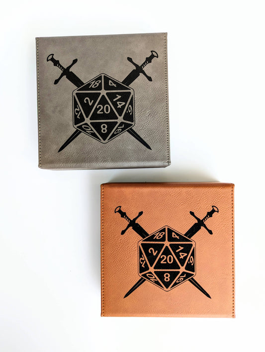 D20 Swords - Vegan Leather Dice Box