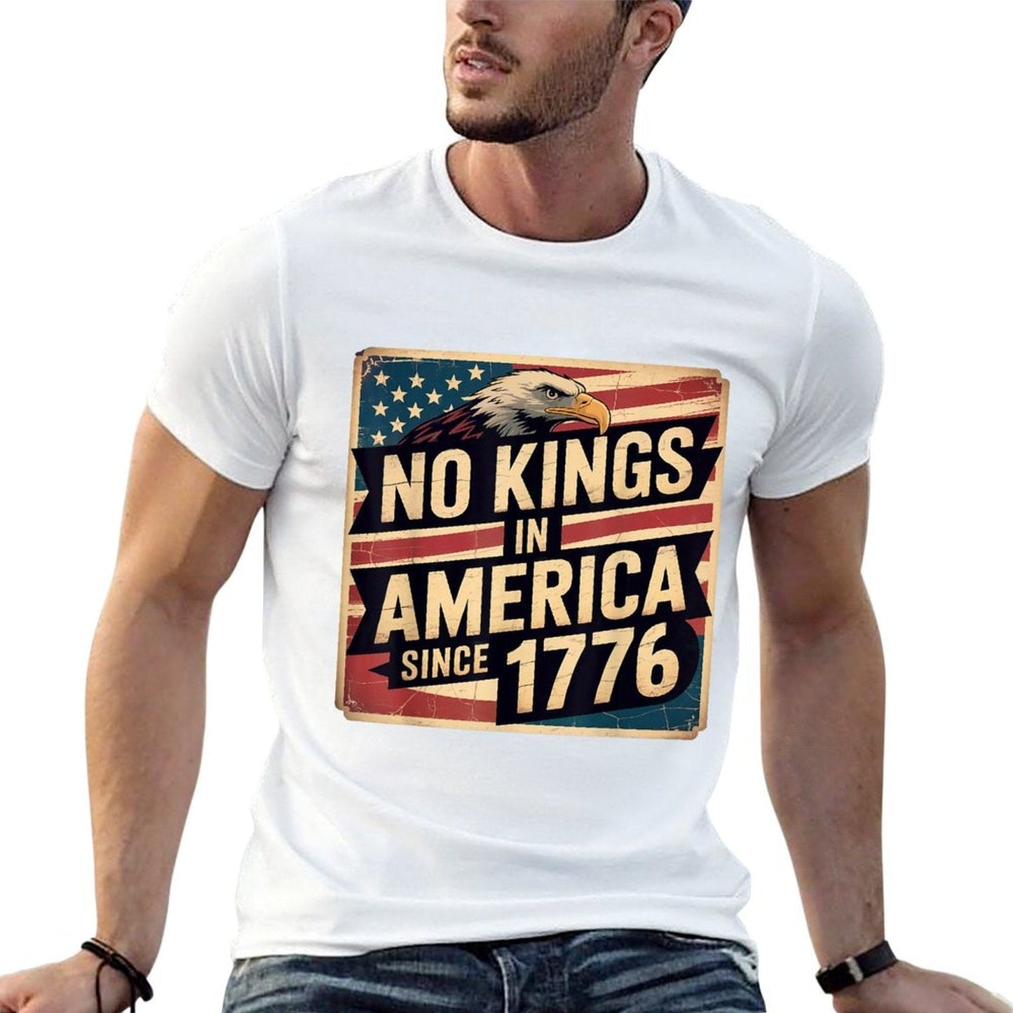 America 4th July Decor No Kings In America Since 1776  Versatile T-Shirt