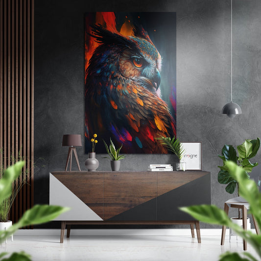 Owl Brushed Aluminum Dibond Wall Art