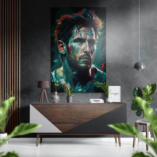 Messi Brushed Aluminum Dibond Wall Art