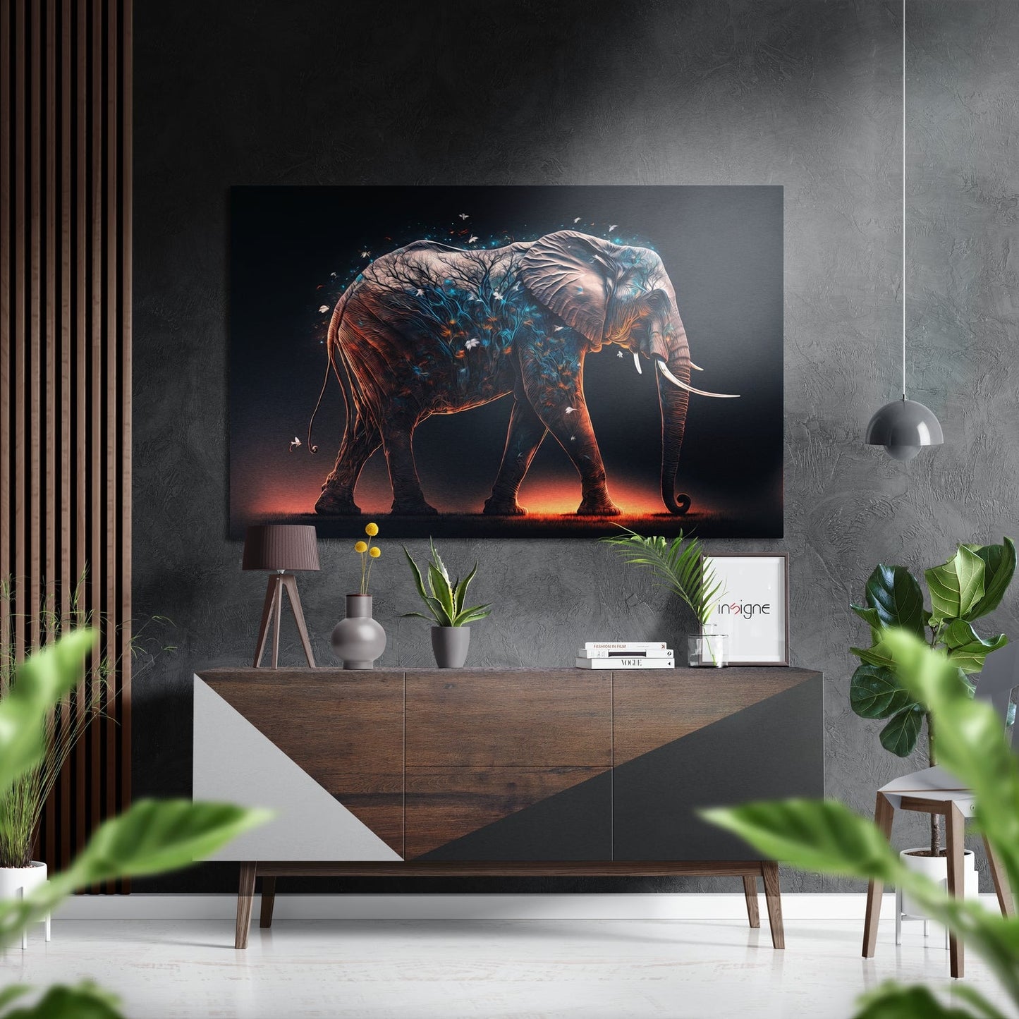 Elephant Brushed Aluminum Dibond Wall Art