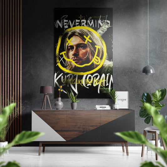 Kurt Cobain Brushed Aluminum Dibond Wall Art