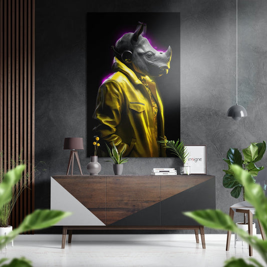 Fashionate Rhino Brushed Aluminum Dibond Wall Art