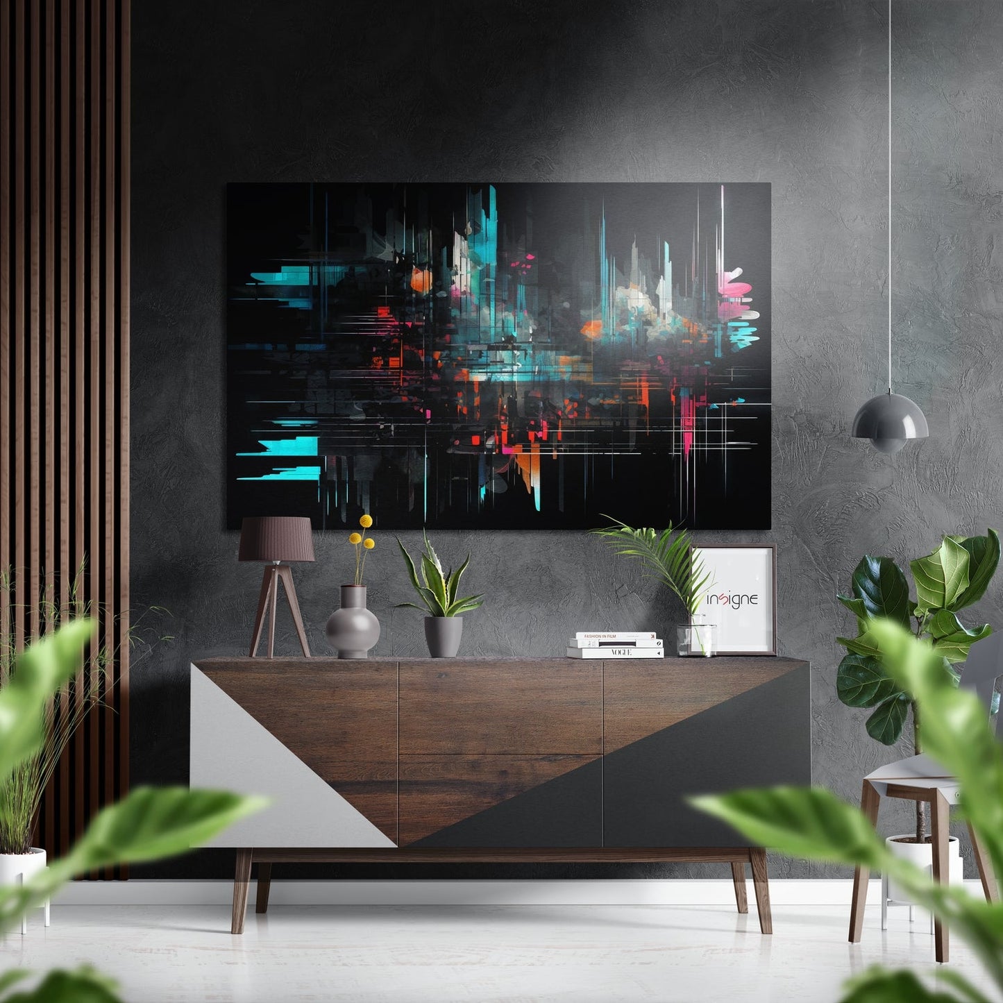 Abstract City Silhouette Brushed Aluminum Dibond Wall Art