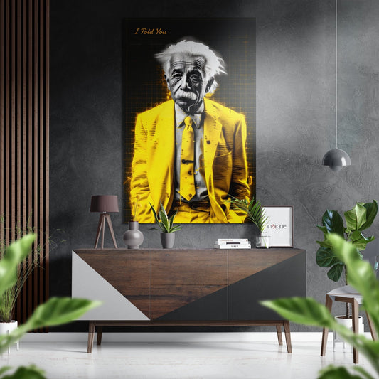 Einstein - I Told You Brushed Aluminum Dibond Wall Art