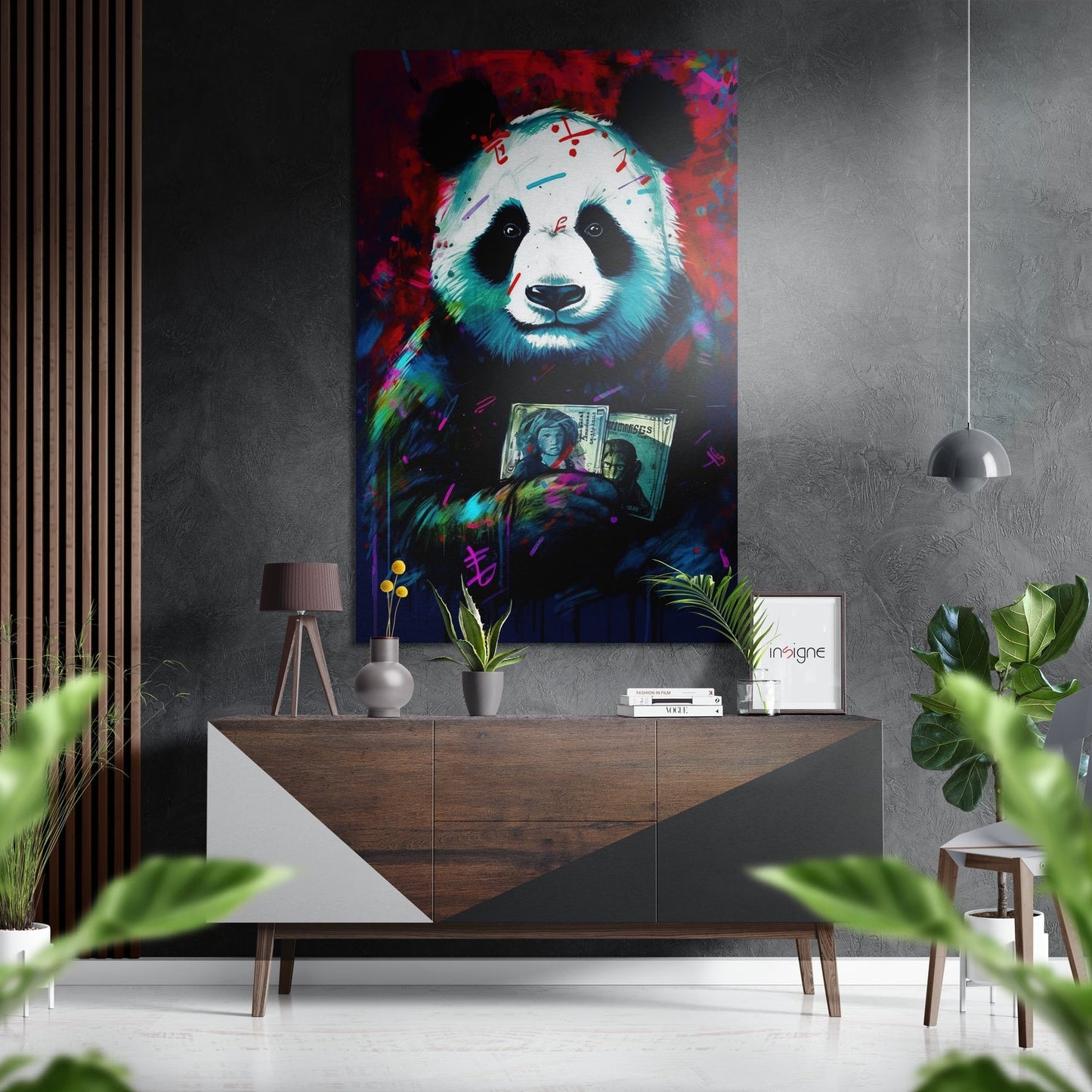 Panda Brushed Aluminum Dibond Wall Art