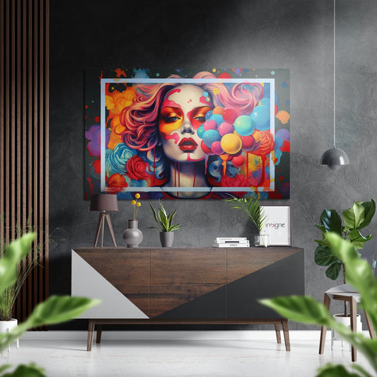 Woman Brushed Aluminum Dibond Wall Art