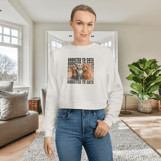 Addicted to Cats Cropped Pullover