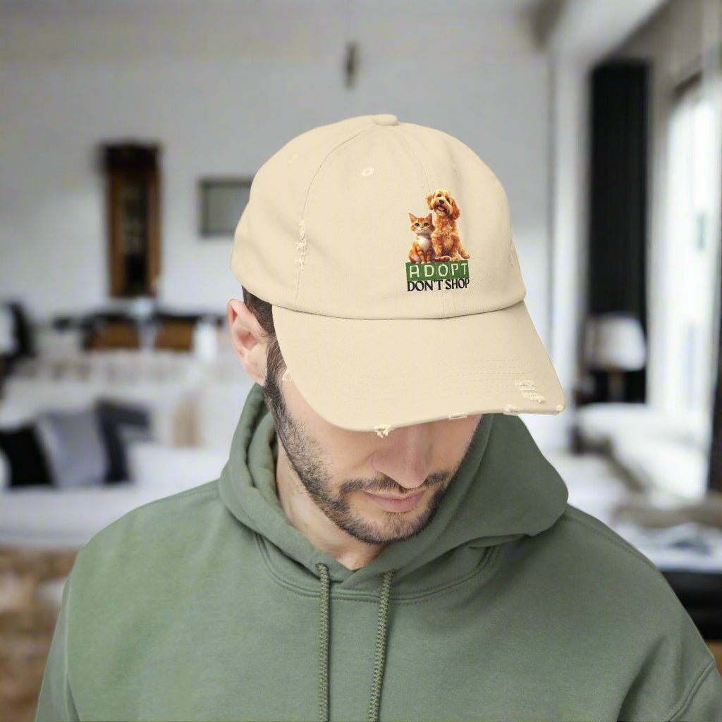 Adopt Don’t Shop Distressed Cap for Pet Lovers