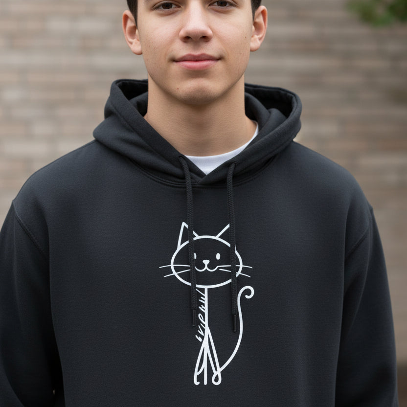 Adorable Stick Cat Youth Hoodie