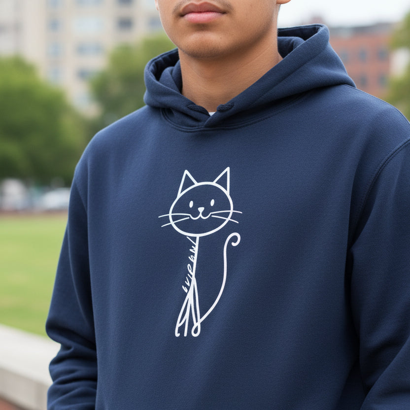Adorable Stick Cat Youth Hoodie