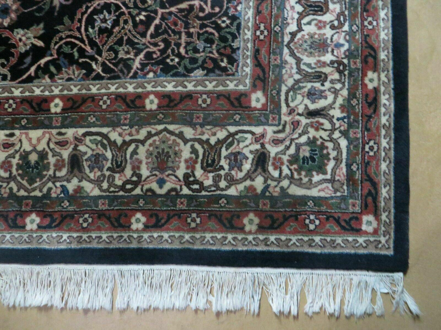 Indo Persian Rug 8x10, Wool Handmade Floral Carpet