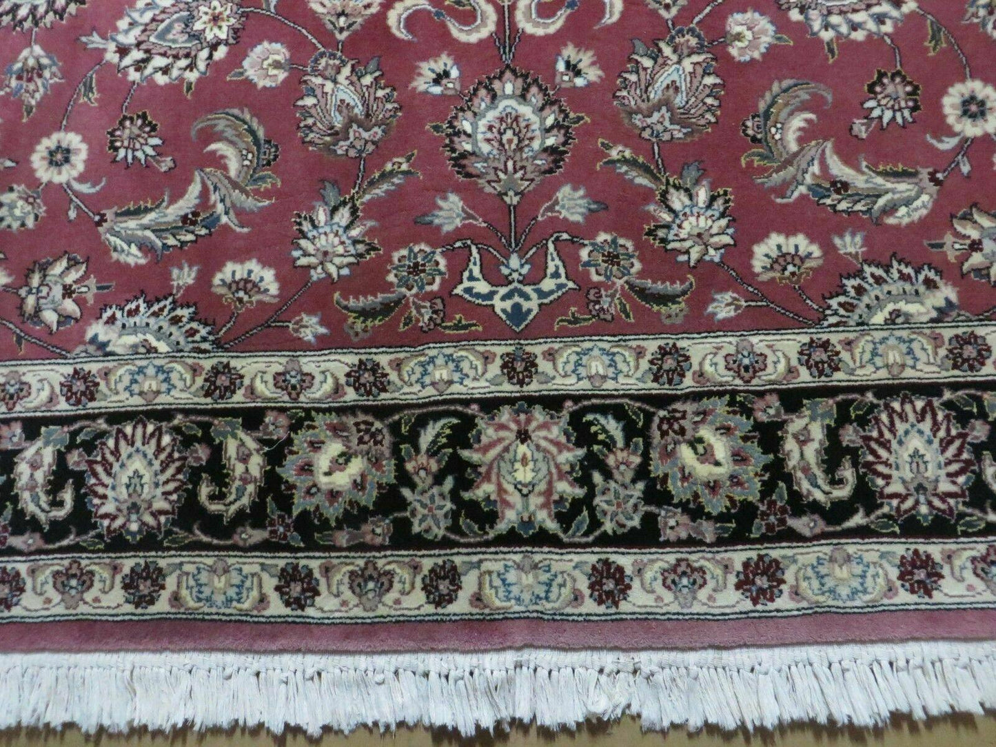 6' X 9' Vintage Handmade Fine India Floral Oriental Silk Accent Wool Rug Carpet