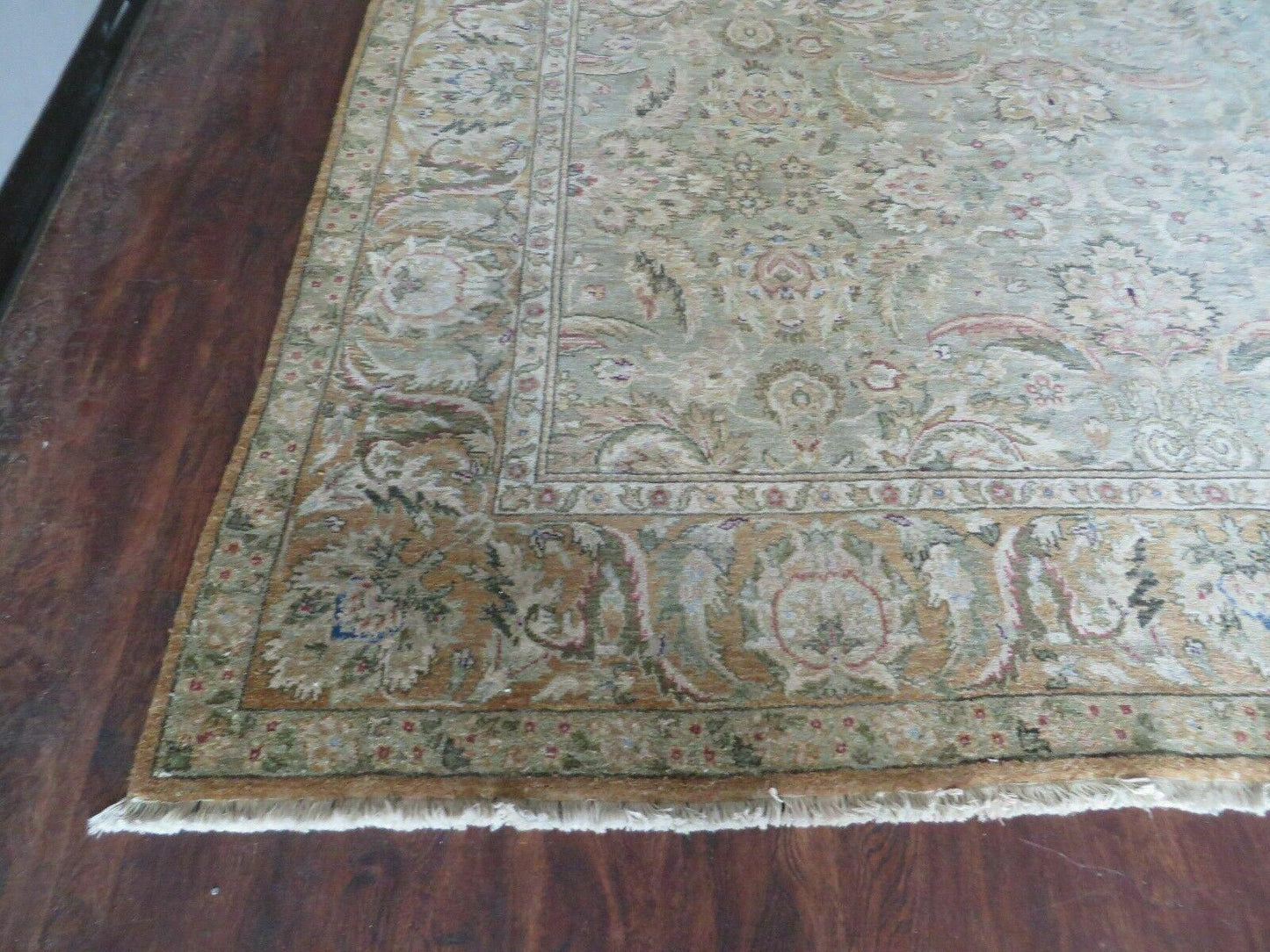 8' X 10' Vintage Handmade India Floral Oriental Top Quality Jaipur Tea Wash
