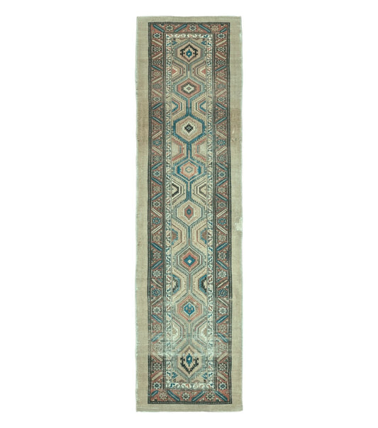 3'4" X 12' Antique Hand Made Turkish Wool Rug Runner Carpet Camel Hair Nice