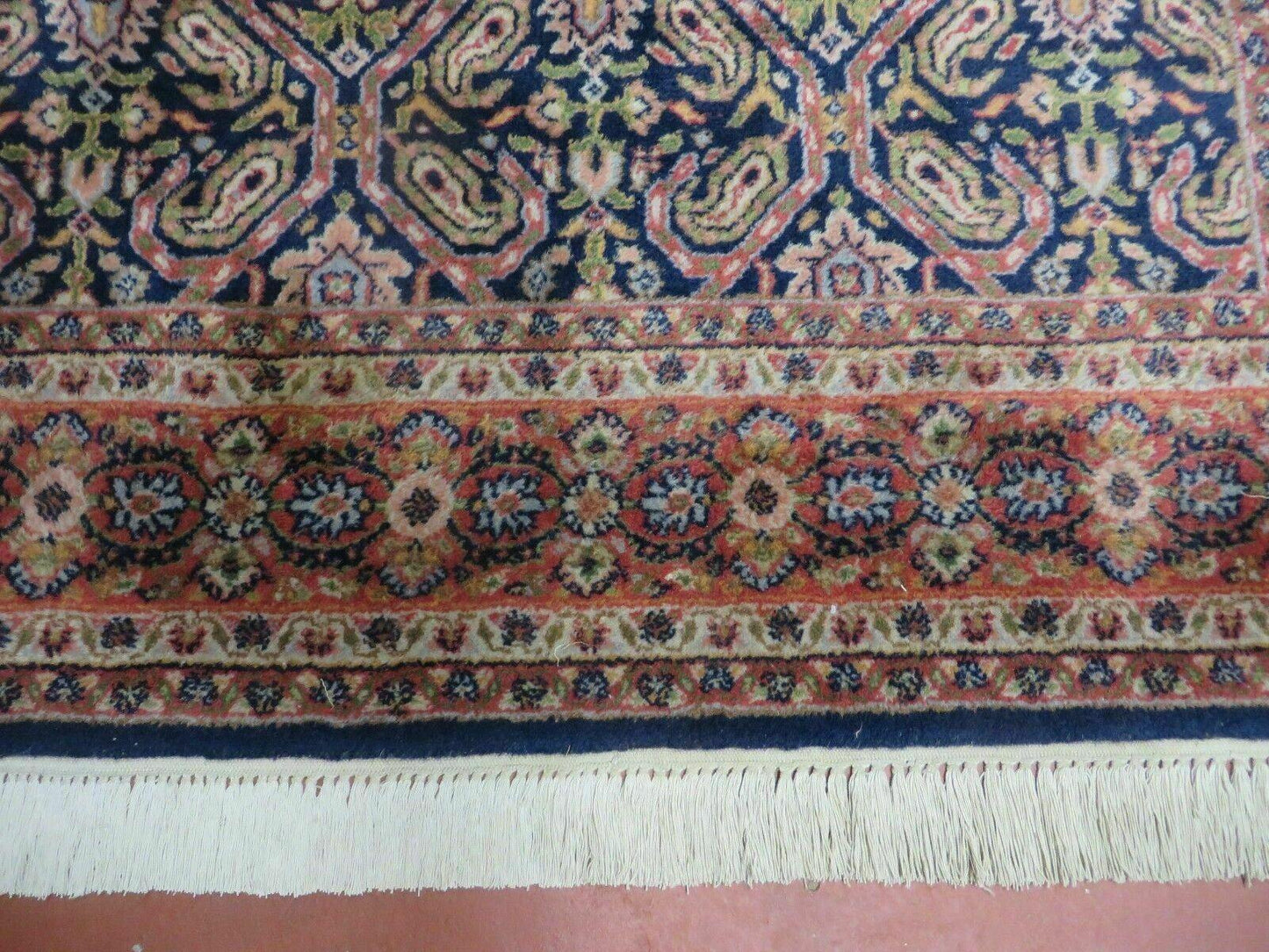 4' X 6' Vintage Fine Handmade India Floral Oriental Wool Rug Carpet Blue Red