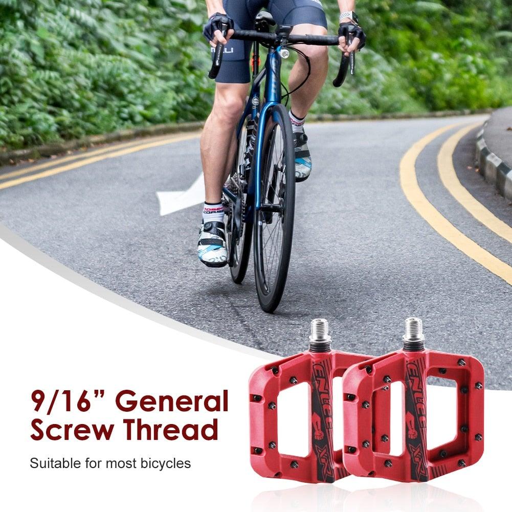 Anti-Vibration Mountain Bike Pedal Anti-Skid Lightweight Nylon Fiber Bicycle Pedal Board High-Strength Anti-Skid Bicycle Pedal New Nylon Fabric Anti Slip Durable Mountain Bike Flat Pedals
