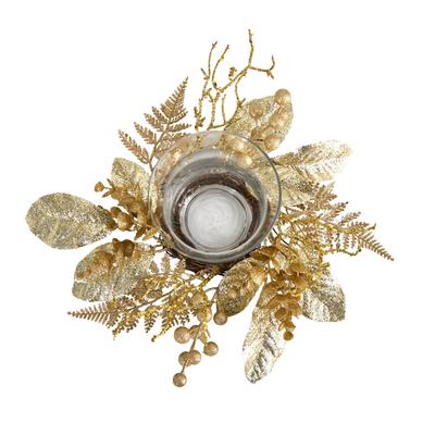 10" Golden Artificial Christmas Candelabrum
