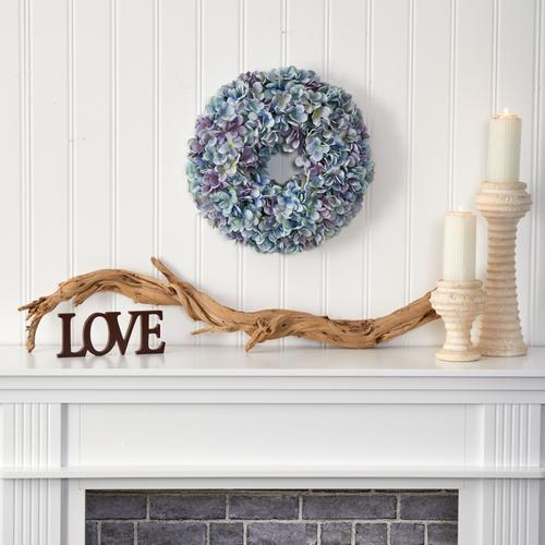 16" Hydrangea Artificial Wreath