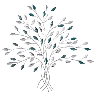 30" x 30" Hand-Painted Metal Tree of Life Wall Art Decor