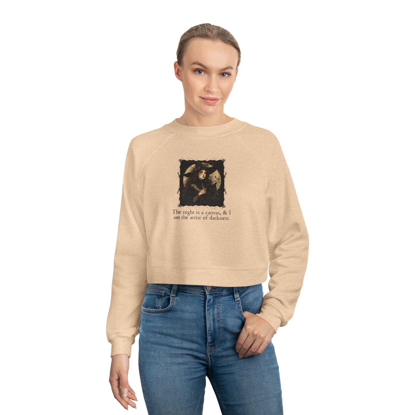 Artist of Darkness Women's Cropped Pullover - Stylish Fleece Sweatshirt