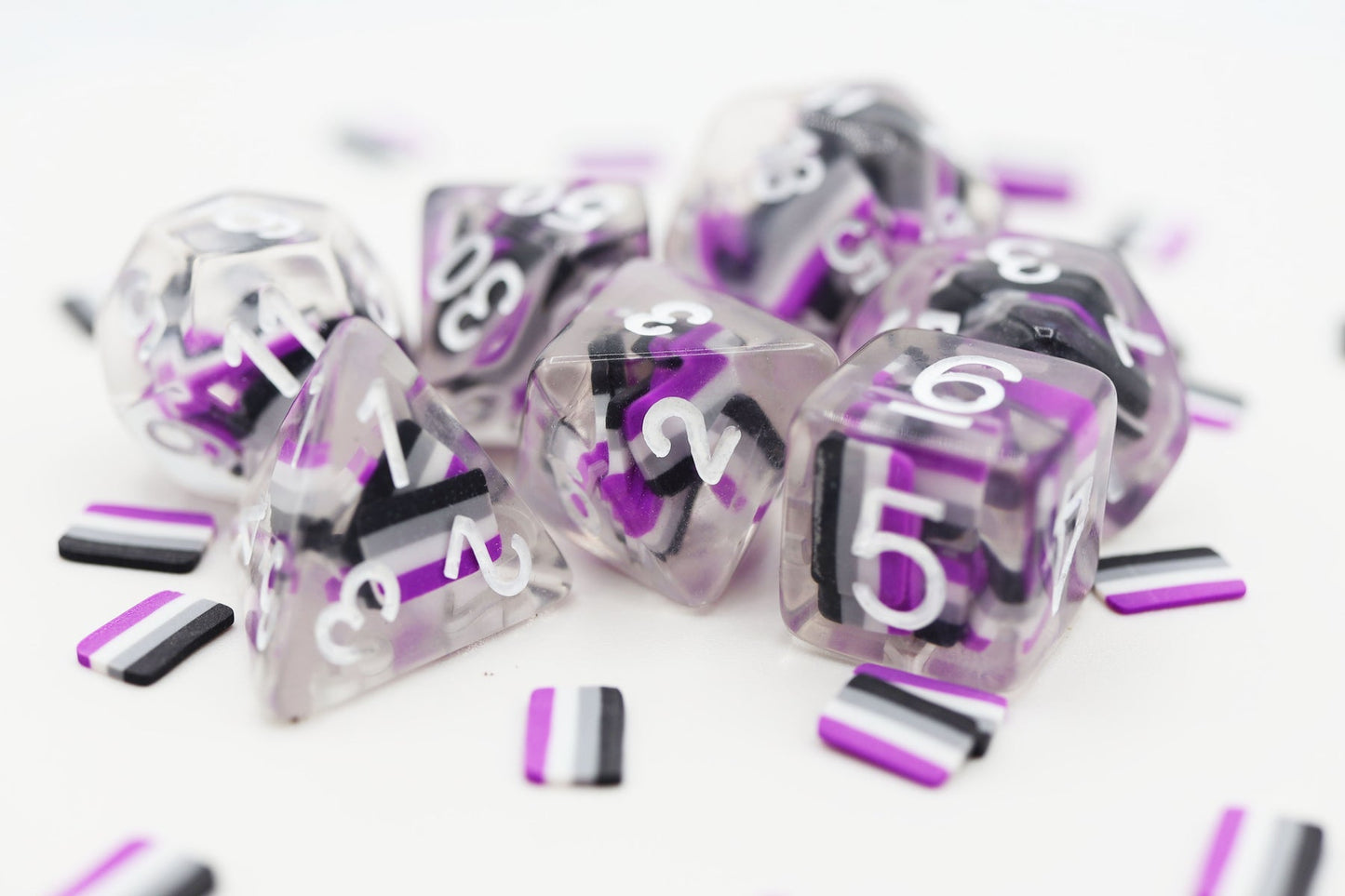 Foam Brain Games Pride Flag RPG Dice Set