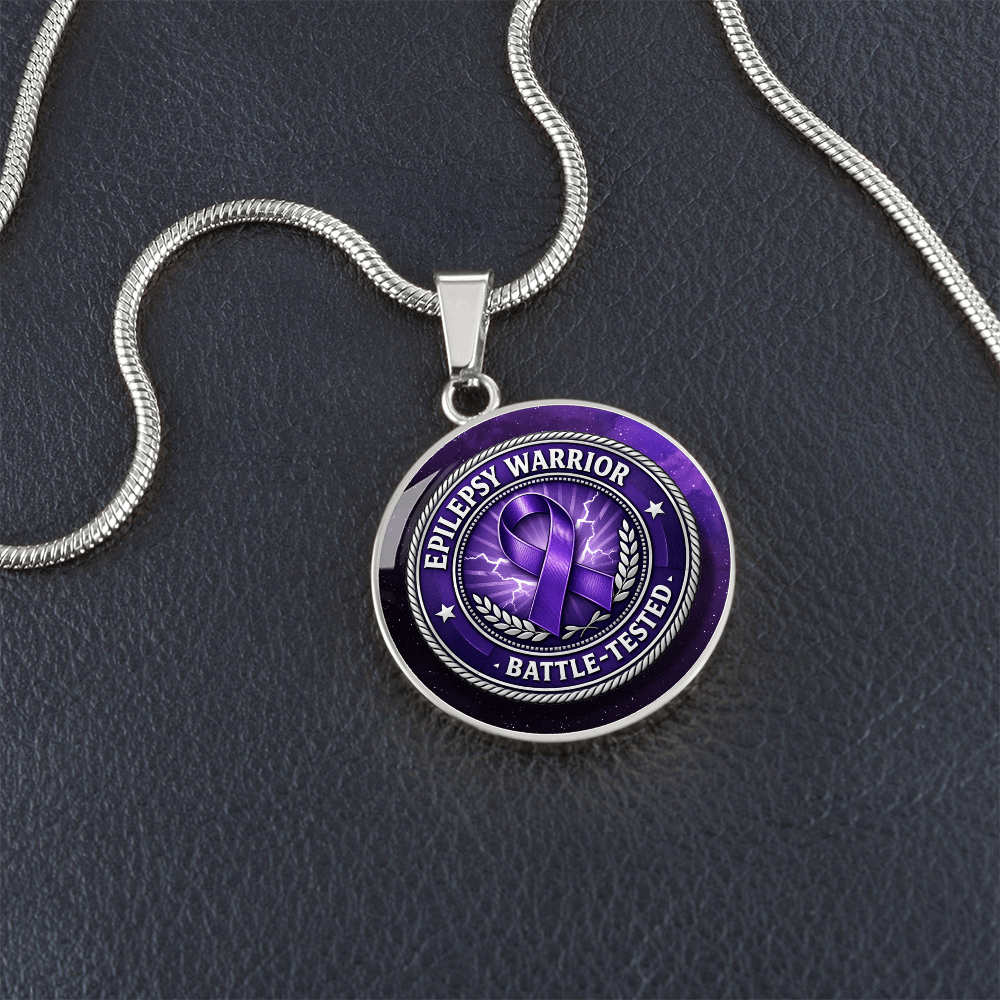 Epilepsy Warrior – Battle-Tested Round Pendant Necklace