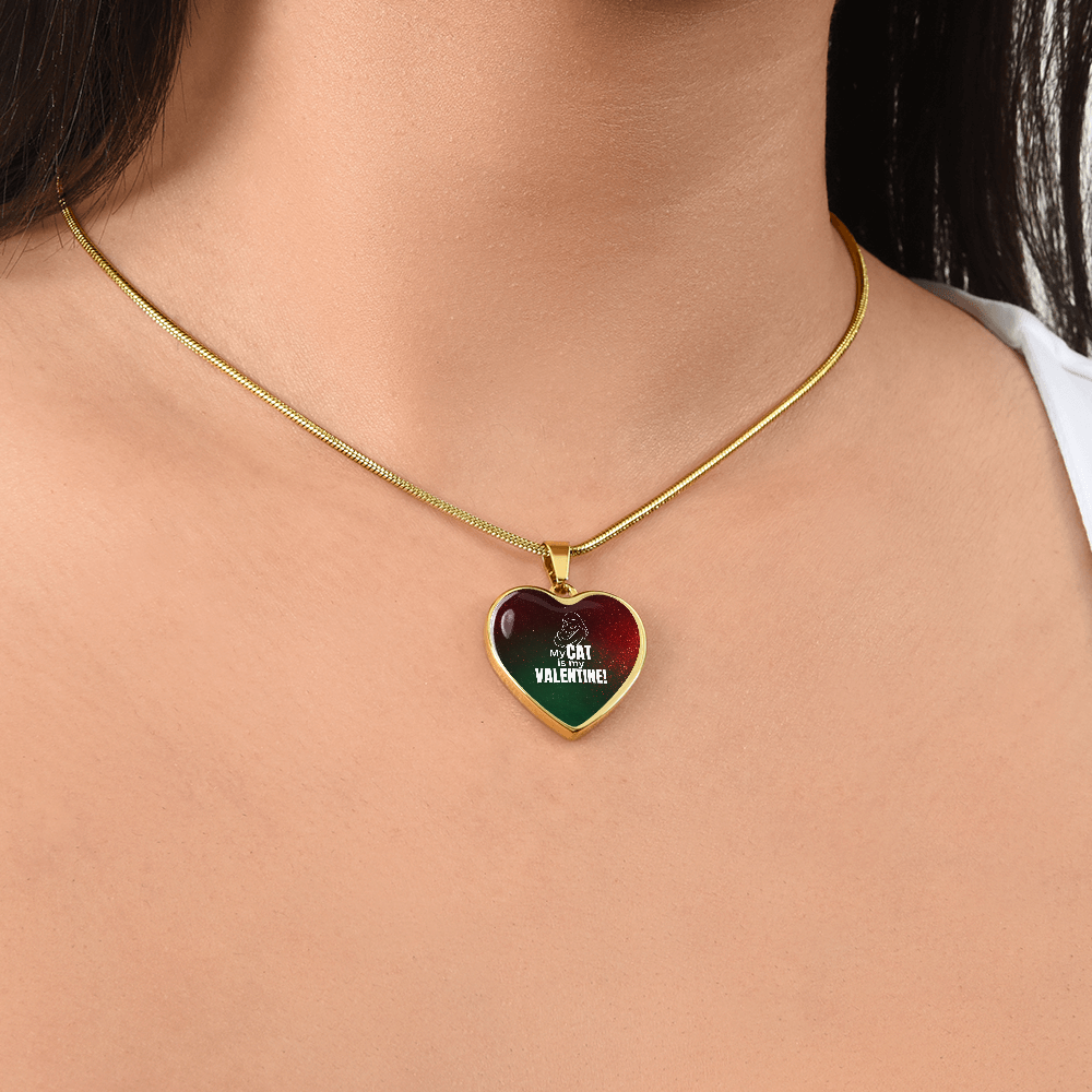 My Cat Is My Valentine – Heart Pendant Necklace