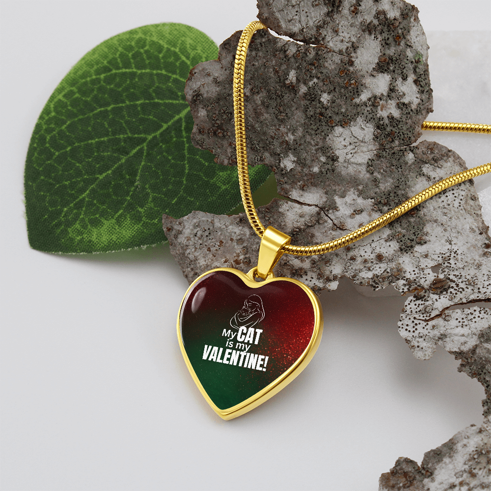 My Cat Is My Valentine – Heart Pendant Necklace