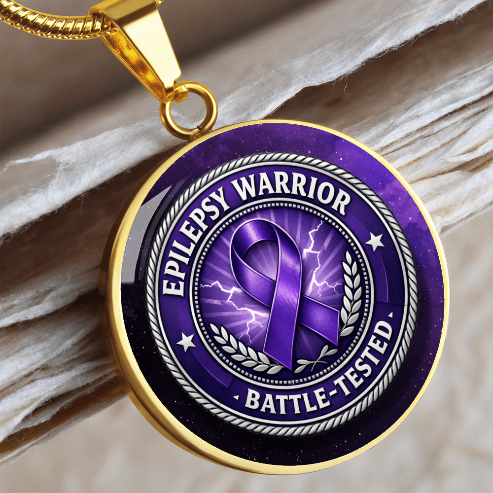 Epilepsy Warrior – Battle-Tested Round Pendant Necklace