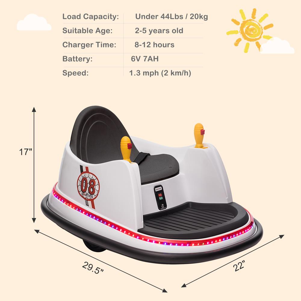 ASTM-certified Electric 6V Ride On Bumper Car for Kids with Remote Control