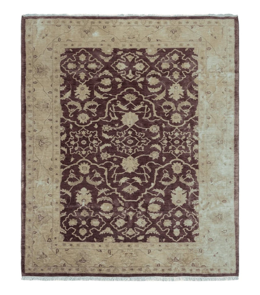 7' X 10' Vintage Fine Handmade Pakistan Peshawar Chobi Floral Wool Rug Vegy Dye