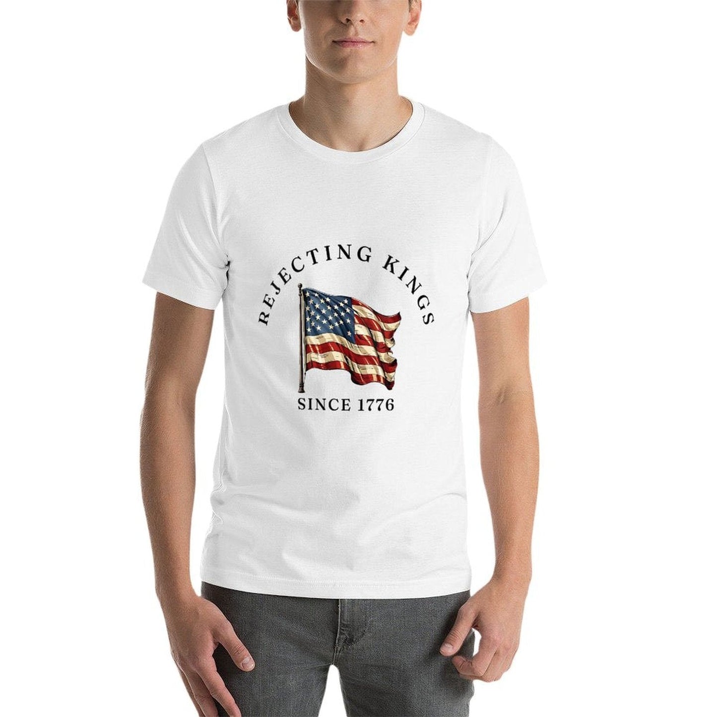 Womens No Kings In America We The People Resist USA 4th July  Summer-ready Fabric T-Shirt