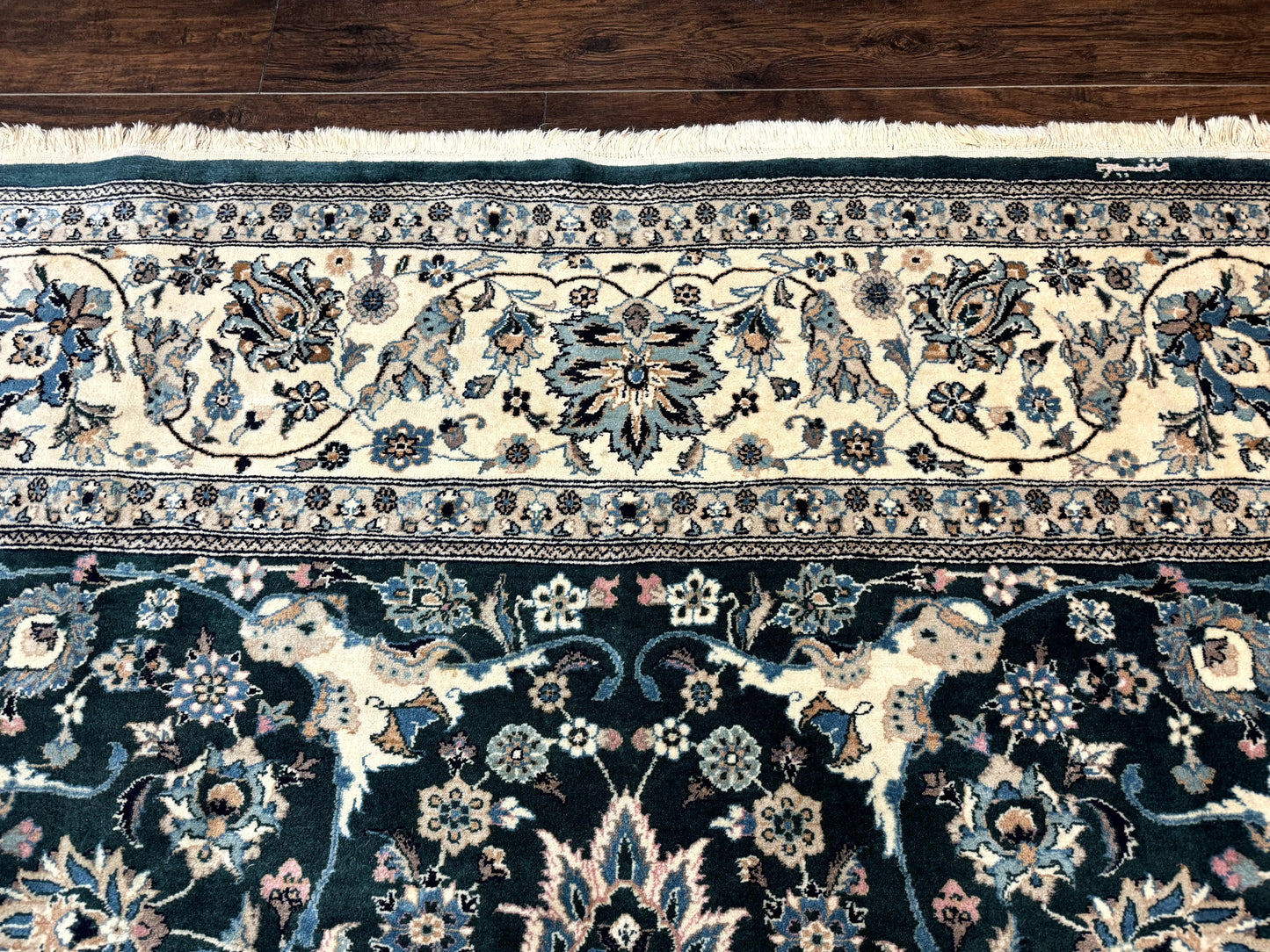 Pak Persian Rug 9x12, Dark Green, Floral Allover