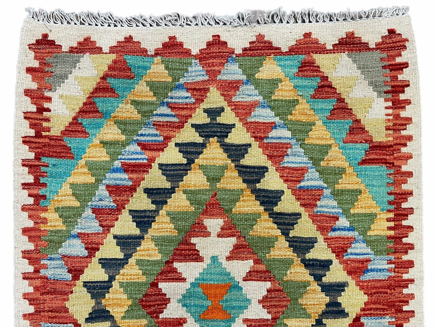 Small Kilim Rug 2x3 Colorful Turkish Kilim Accent Rug New Flatweave Wool Kilim Chobi Kilim Diamond Zigzag Playroom Rug