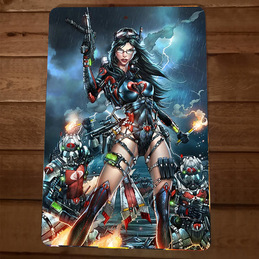 The Baroness Fully Loaded GI Joe 8x12 Metal Wall Sign #2