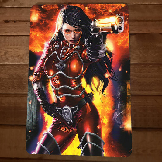 The Baroness Fully Loaded GI Joe 8x12 Metal Wall Sign